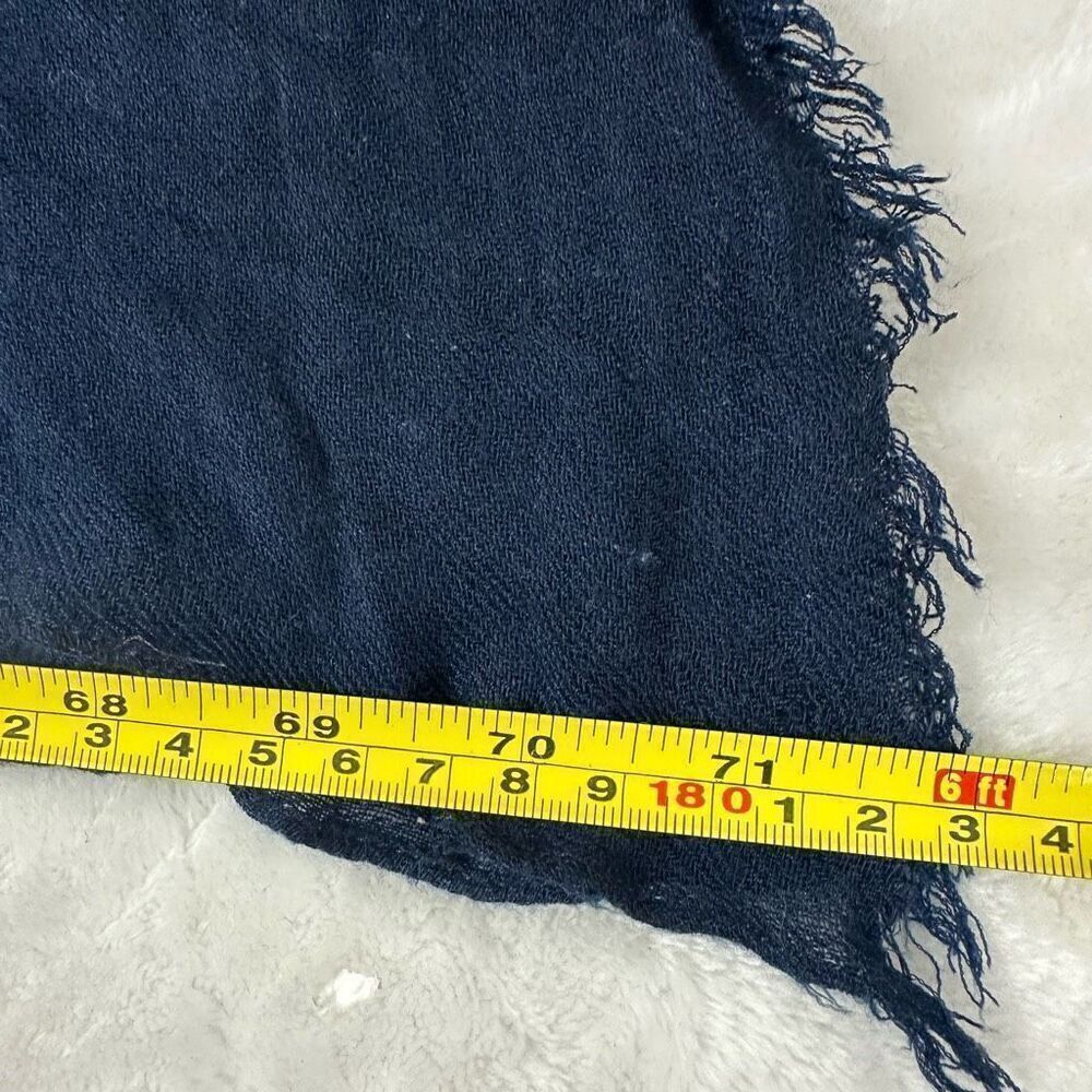 Gap Womens‎ Navy Blue White Star Print Viscose Wool Blend Frayed Edge Scarf - Picture 7 of 7